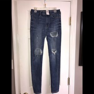 NWT Am Eagle Super hi rise Jeggings SZ 0